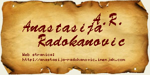 Anastasija Radokanović vizit kartica
